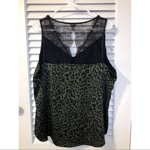 Express Green Cheetah Print Tank Top